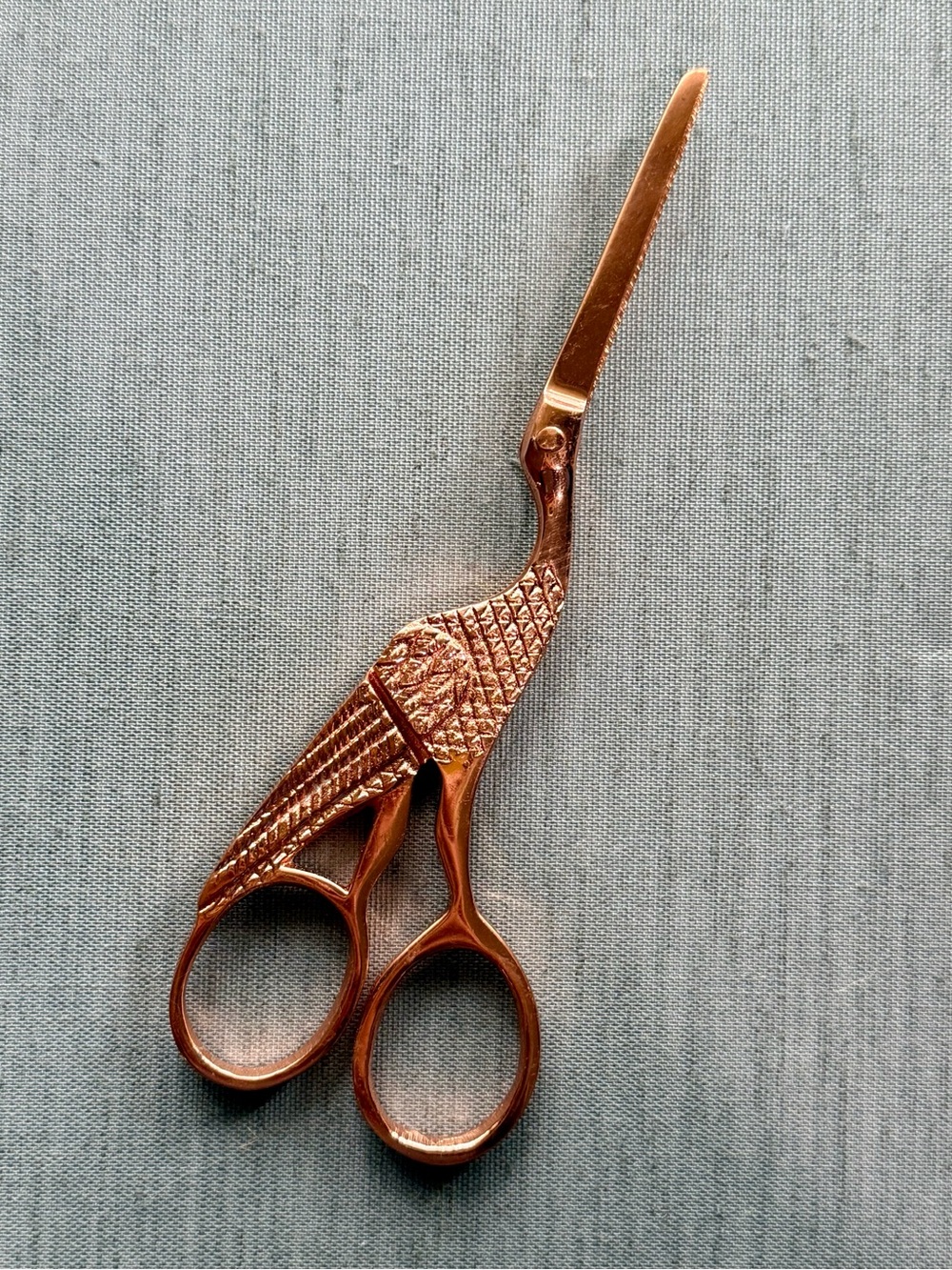 Anthropologie Rose Gold Bird Embroidery Scissors | Stork Sewing Shears